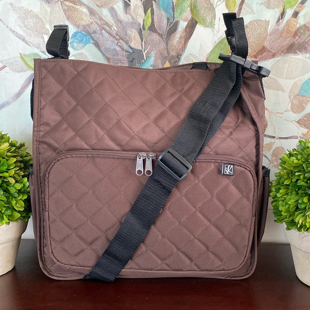 JL CHILDRESS🤎BROWN🤎QUILTED TOTE N STROLL ESSENTIALS DIAPER 🍼BABY🍼BAG 🌟NWT🌟
